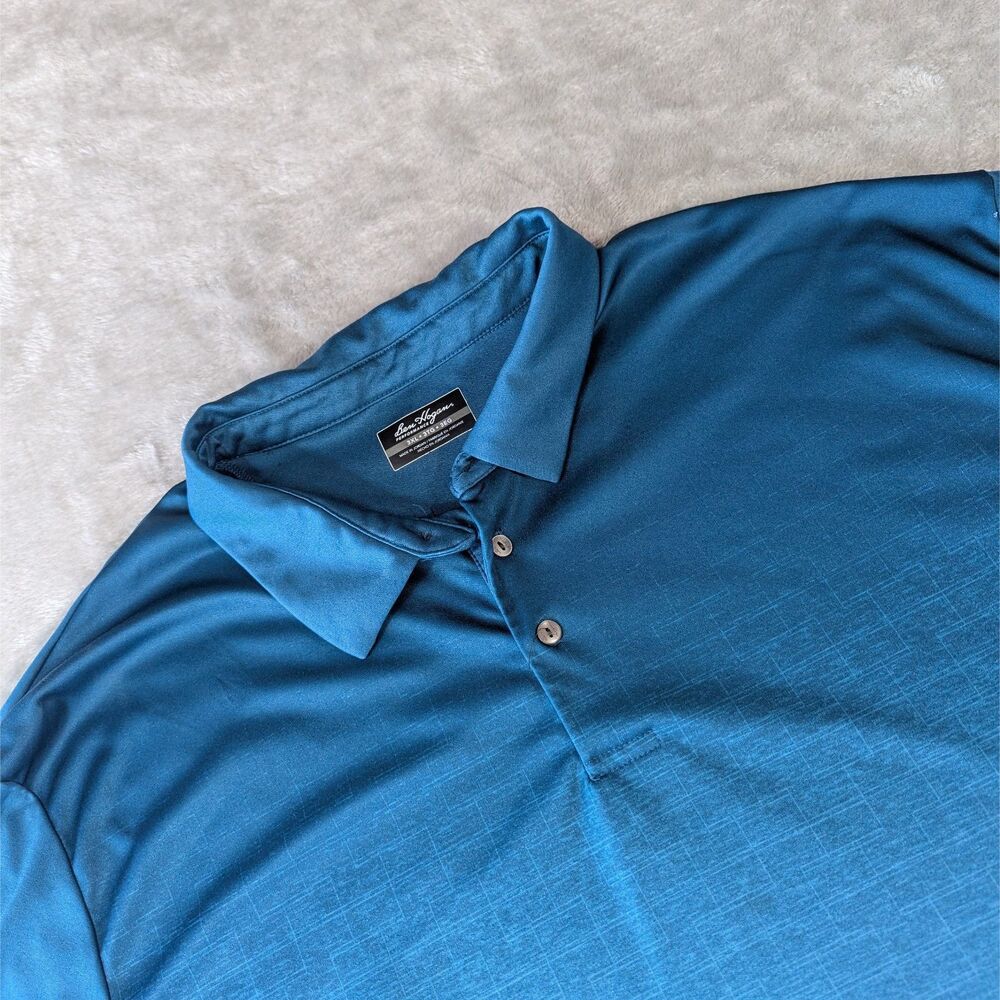 Ben Hogan Performance Golf Polo Mens 3XL Blue Ombre Gradient Short Sleeve